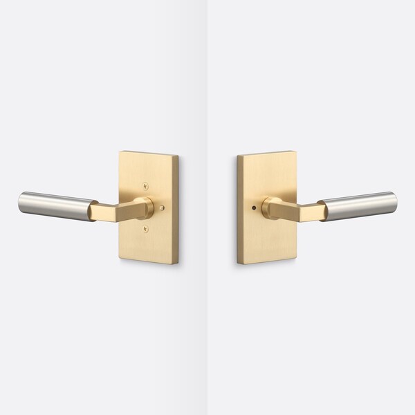 Sure-Loc Hardware Sure-Loc Hardware Levanto Privacy Rosette, Satin Brass, Smooth Grip in Nickel LV102 SB GRIP-SM NI - main